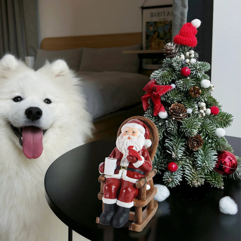 Décoration de Noël du Père Noël avec bougie solaire en résine Art Déco moderne LED petite veilleuse pour chambre 