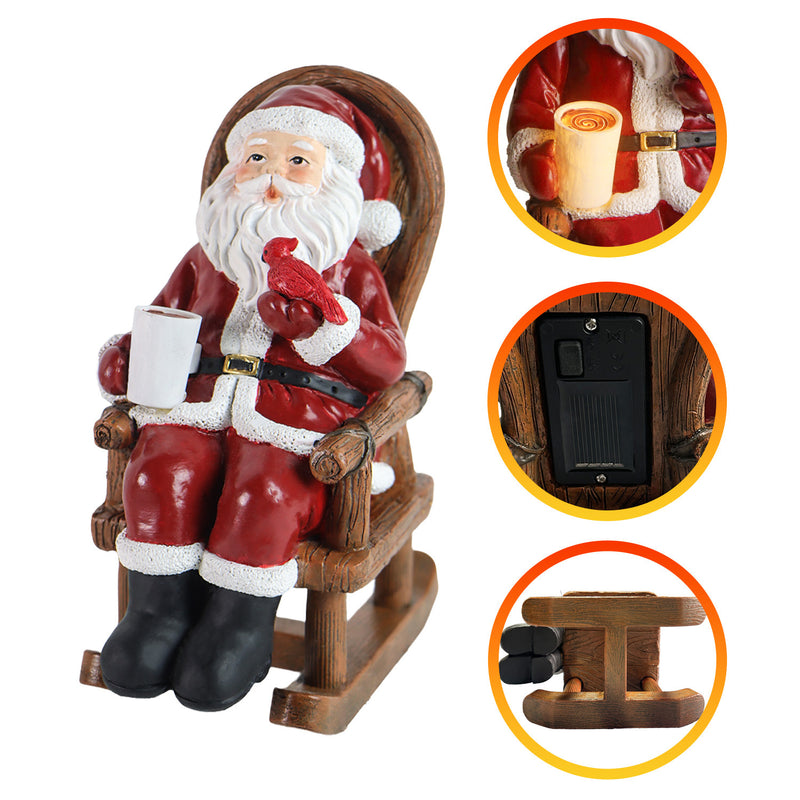 Décoration de Noël du Père Noël avec bougie solaire en résine Art Déco moderne LED petite veilleuse pour chambre 