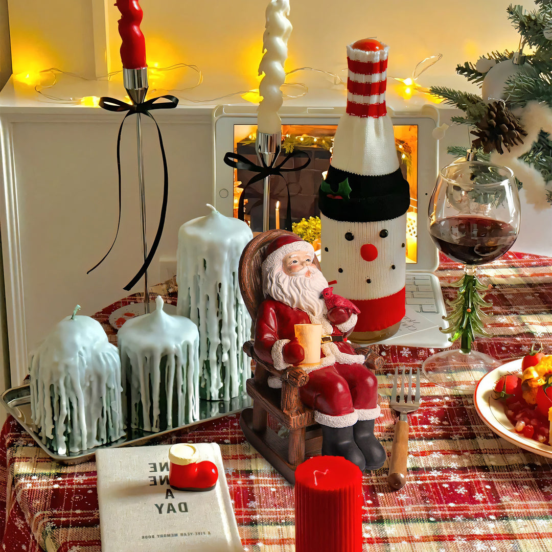 Moderne Art Deco Solarharz Kerze Weihnachtsmann Weihnachtsdekoration LED Kleine Nachtlicht Für Schlafzimmer 
