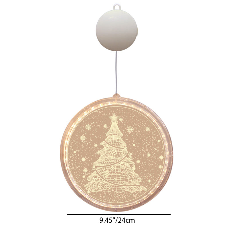 Moderne Art Deco Batterie PS Runde Santa Weihnachtsbaum Glocke Hirsch Saug-LED-Wandleuchte Dekorationslicht für Esszimmer 