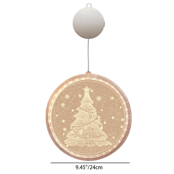 Moderne Art Deco Batterie PS Runde Santa Weihnachtsbaum Glocke Hirsch Saug-LED-Wandleuchte Dekorationslicht für Esszimmer 