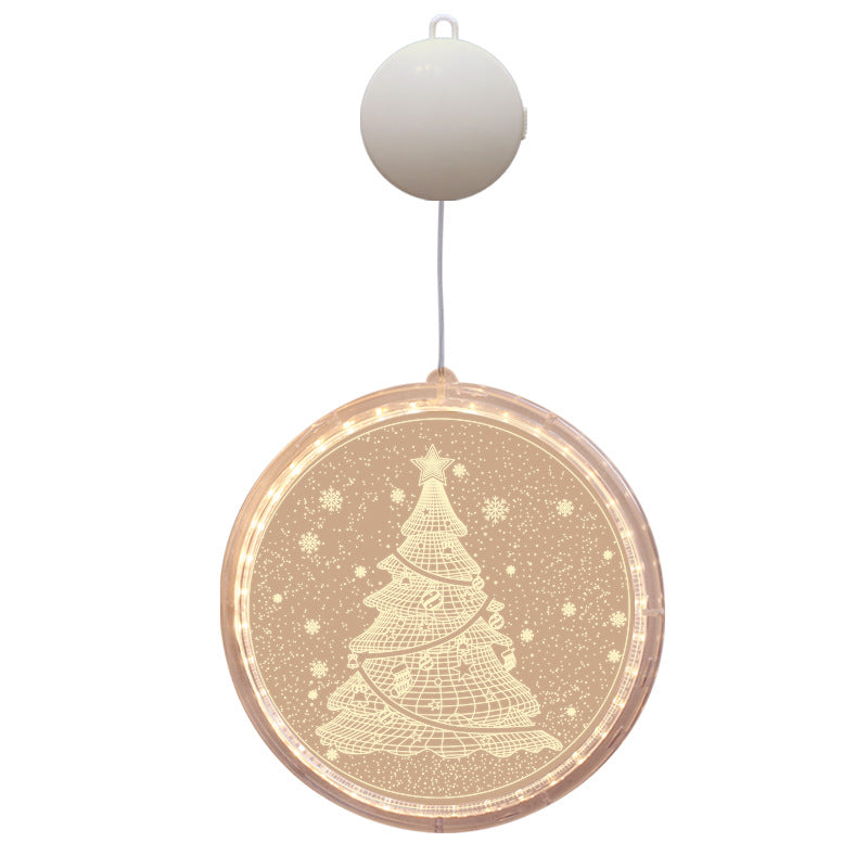 Art Déco Moderne Batterie PS Ronde Père Noël Arbre de Noël Cloche Renne Ventouse LED Applique Murale Décoration Lumière Pour Salle à Manger 