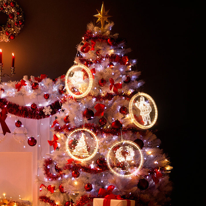 Moderne Art Deco Batterie PS Runde Santa Weihnachtsbaum Glocke Hirsch Saug-LED-Wandleuchte Dekorationslicht für Esszimmer 
