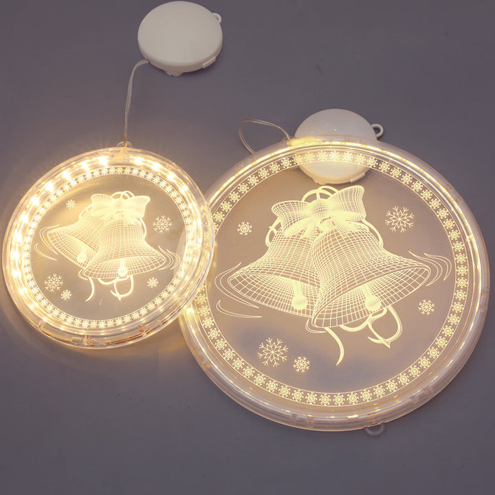 Moderne Art Deco Batterie PS Runde Santa Weihnachtsbaum Glocke Hirsch Saug-LED-Wandleuchte Dekorationslicht für Esszimmer 