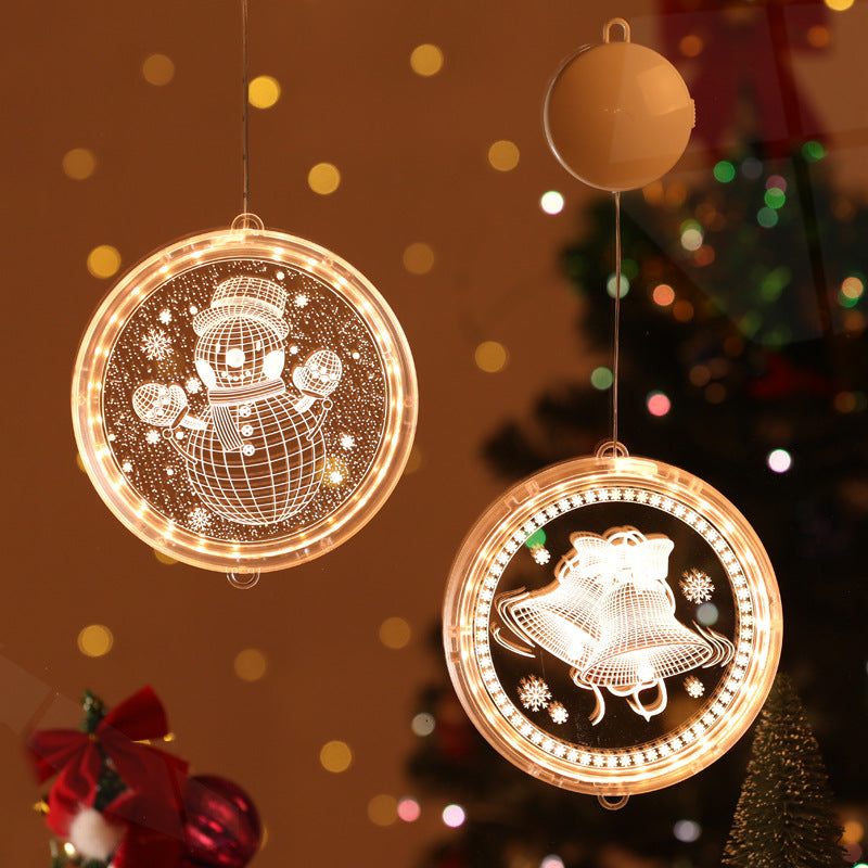 Art Déco Moderne Batterie PS Ronde Père Noël Arbre de Noël Cloche Renne Ventouse LED Applique Murale Décoration Lumière Pour Salle à Manger 
