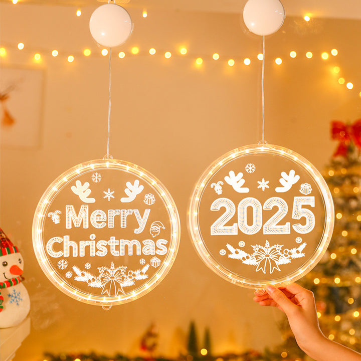 Moderne Art Deco Batterie PS Runde Santa Weihnachtsbaum Glocke Hirsch Saug-LED-Wandleuchte Dekorationslicht für Esszimmer 
