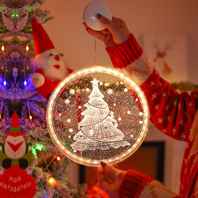 Moderne Art Deco Batterie PS Runde Santa Weihnachtsbaum Glocke Hirsch Saug-LED-Wandleuchte Dekorationslicht für Esszimmer 