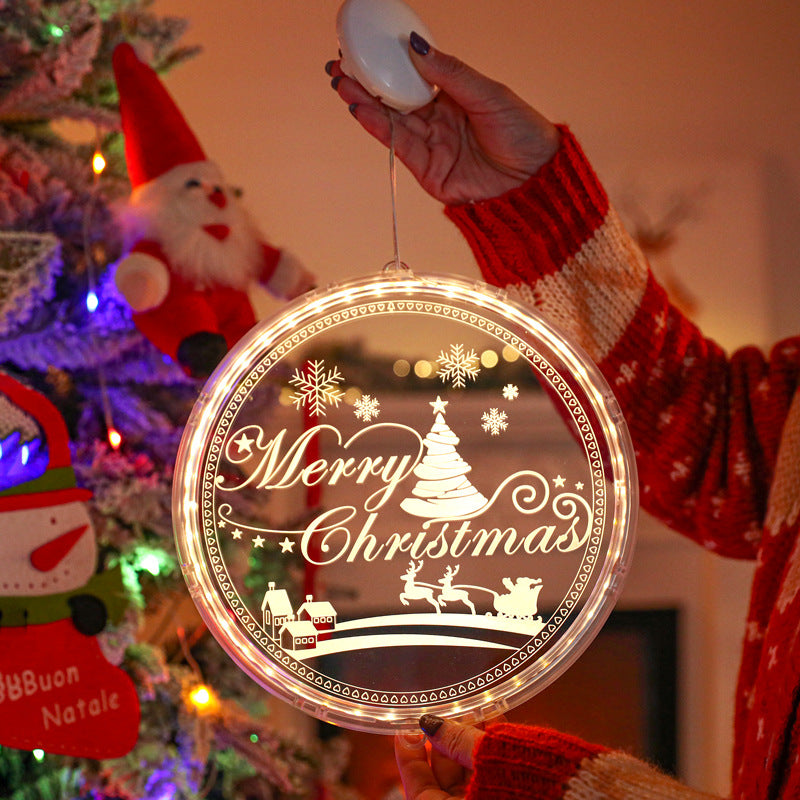 Moderne Art Deco Batterie PS Runde Santa Weihnachtsbaum Glocke Hirsch Saug-LED-Wandleuchte Dekorationslicht für Esszimmer 