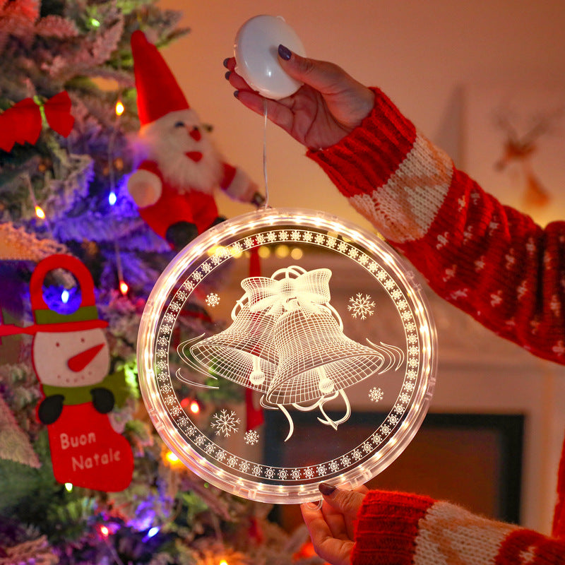 Moderne Art Deco Batterie PS Runde Santa Weihnachtsbaum Glocke Hirsch Saug-LED-Wandleuchte Dekorationslicht für Esszimmer 
