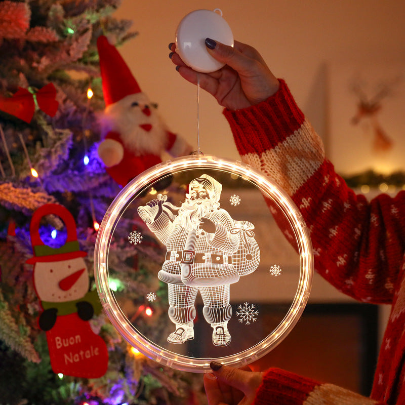 Moderne Art Deco Batterie PS Runde Santa Weihnachtsbaum Glocke Hirsch Saug-LED-Wandleuchte Dekorationslicht für Esszimmer 