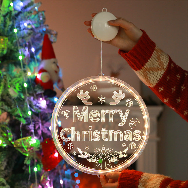Moderne Art Deco Batterie PS Runde Santa Weihnachtsbaum Glocke Hirsch Saug-LED-Wandleuchte Dekorationslicht für Esszimmer 