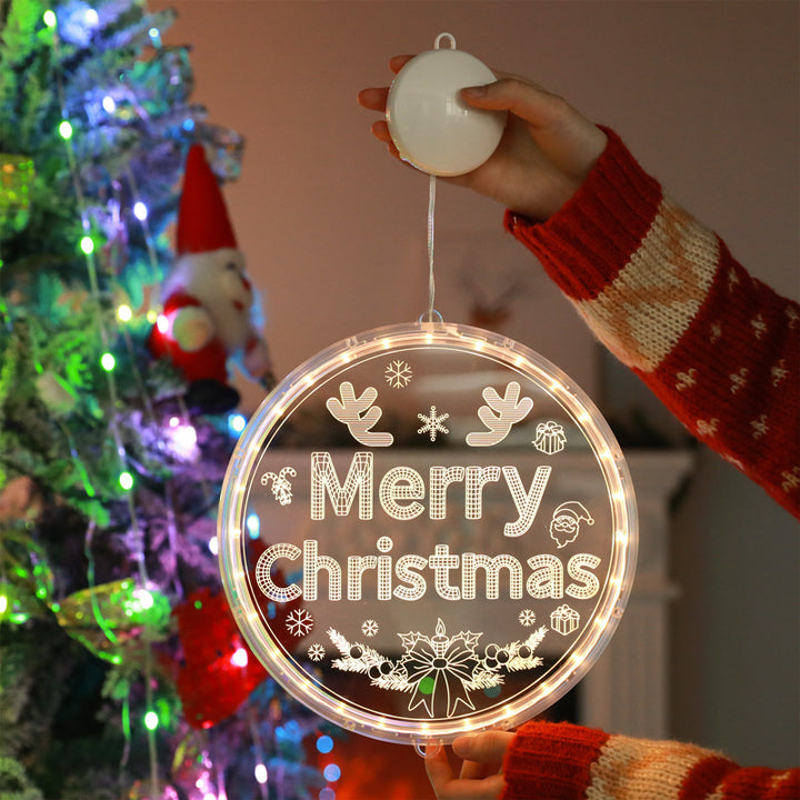 Moderne Art Deco Batterie PS Runde Santa Weihnachtsbaum Glocke Hirsch Saug-LED-Wandleuchte Dekorationslicht für Esszimmer 