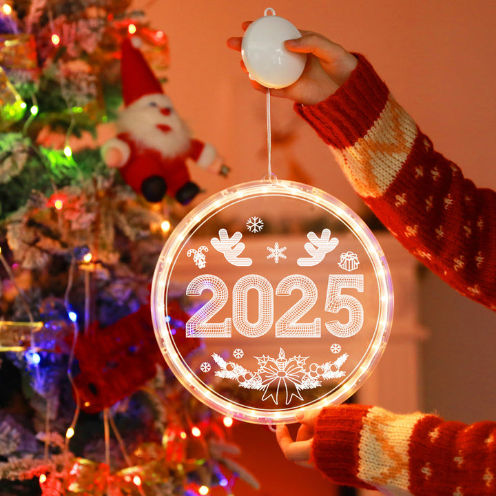 Moderne Art Deco Batterie PS Runde Santa Weihnachtsbaum Glocke Hirsch Saug-LED-Wandleuchte Dekorationslicht für Esszimmer 
