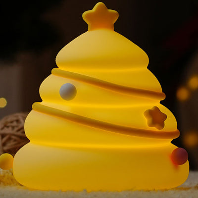 Zeitgenössische kreative wiederaufladbare Silica-ABS-Weihnachtsbaum-LED-Tischlampe Nachtlicht für das Schlafzimmer 