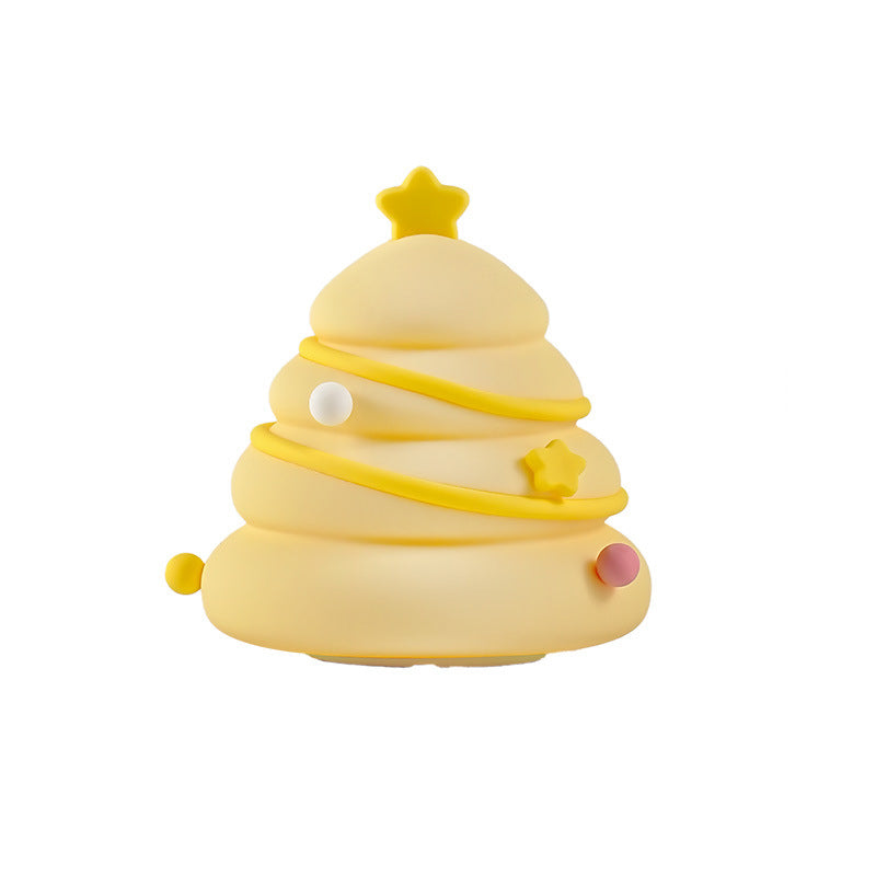 Zeitgenössische kreative wiederaufladbare Silica-ABS-Weihnachtsbaum-LED-Tischlampe Nachtlicht für das Schlafzimmer 