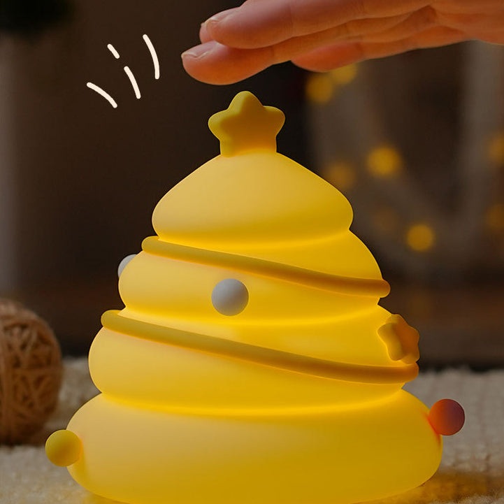 Zeitgenössische kreative wiederaufladbare Silica-ABS-Weihnachtsbaum-LED-Tischlampe Nachtlicht für das Schlafzimmer 