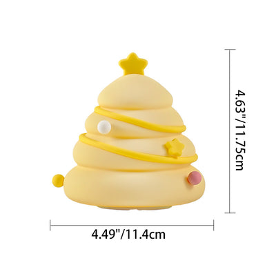 Zeitgenössische kreative wiederaufladbare Silica-ABS-Weihnachtsbaum-LED-Tischlampe Nachtlicht für das Schlafzimmer 