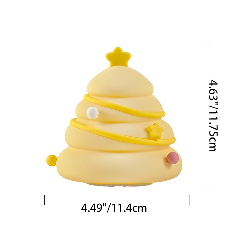 Zeitgenössische kreative wiederaufladbare Silica-ABS-Weihnachtsbaum-LED-Tischlampe Nachtlicht für das Schlafzimmer 