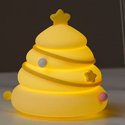Zeitgenössische kreative wiederaufladbare Silica-ABS-Weihnachtsbaum-LED-Tischlampe Nachtlicht für das Schlafzimmer 