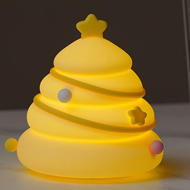 Zeitgenössische kreative wiederaufladbare Silica-ABS-Weihnachtsbaum-LED-Tischlampe Nachtlicht für das Schlafzimmer 