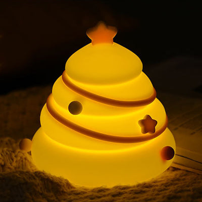 Zeitgenössische kreative wiederaufladbare Silica-ABS-Weihnachtsbaum-LED-Tischlampe Nachtlicht für das Schlafzimmer 