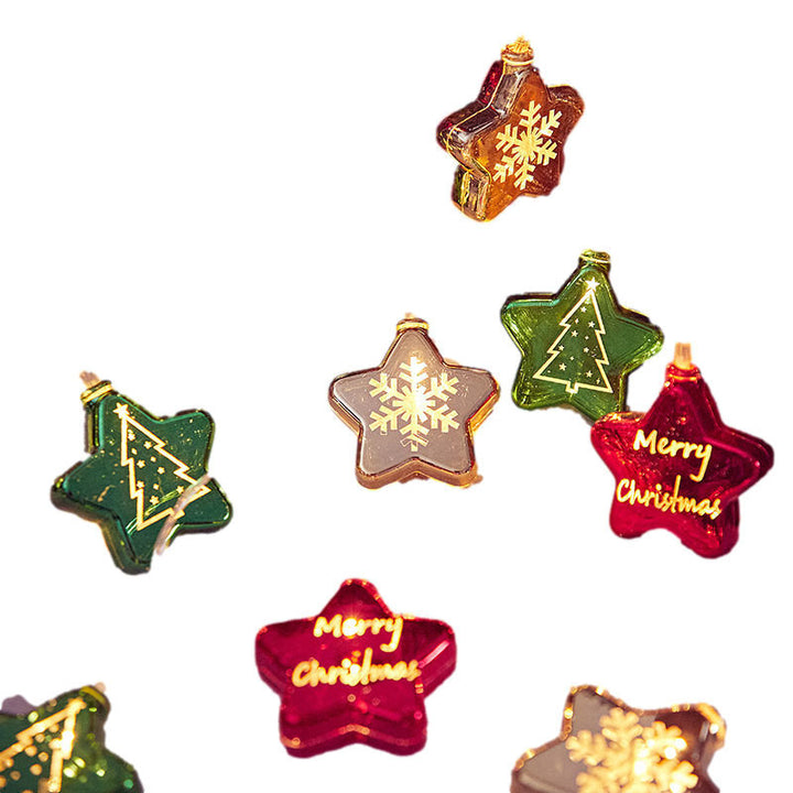 Modern Art Deco Battery USB Plastic Star Ball Christmas Tree Decoration LED String Light For Bedroom