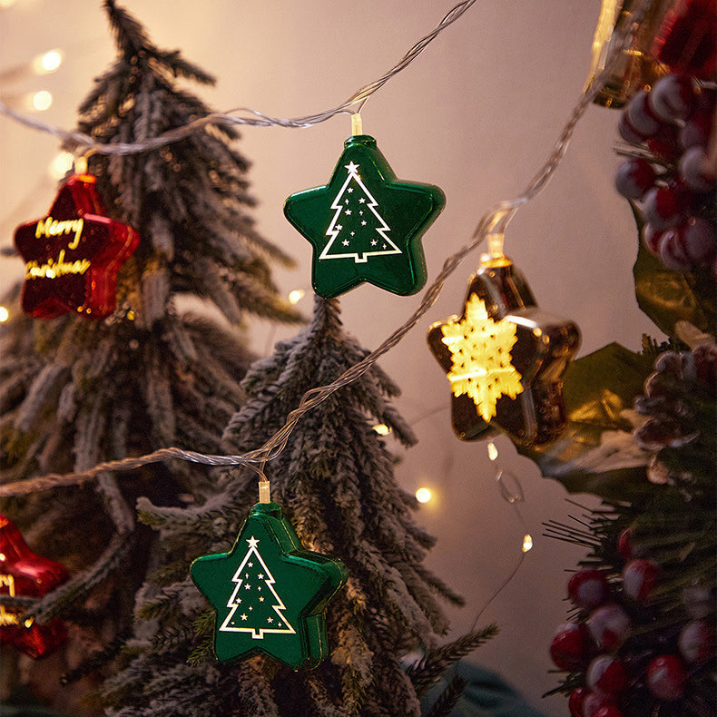 Modern Art Deco Battery USB Plastic Star Ball Christmas Tree Decoration LED String Light For Bedroom
