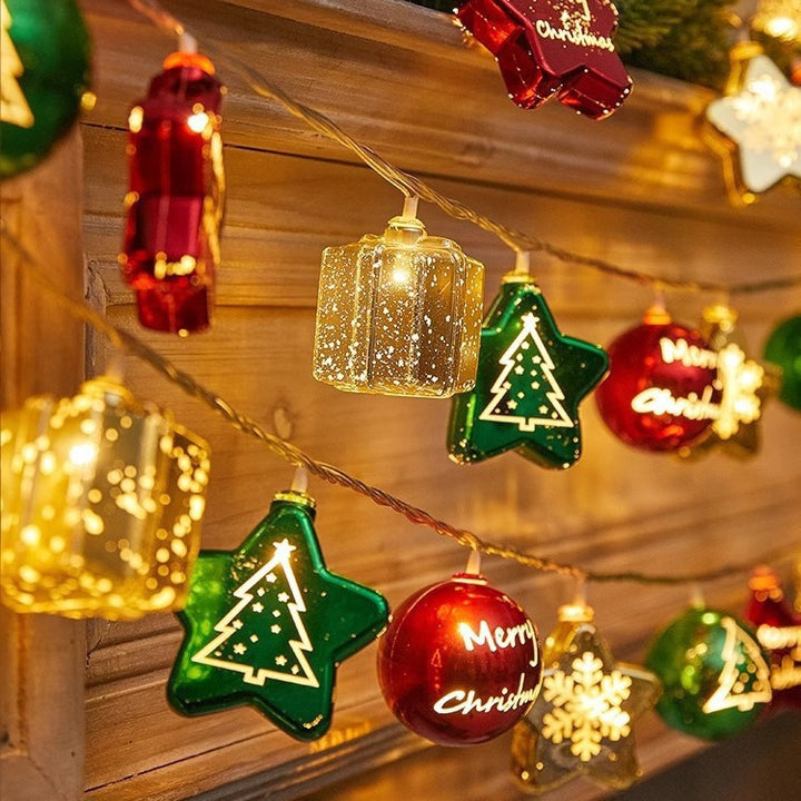 Modern Art Deco Battery USB Plastic Star Ball Christmas Tree Decoration LED String Light For Bedroom