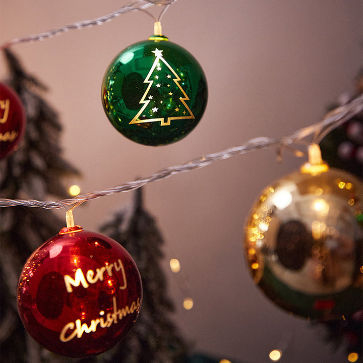 Modern Art Deco Battery USB Plastic Star Ball Christmas Tree Decoration LED String Light For Bedroom