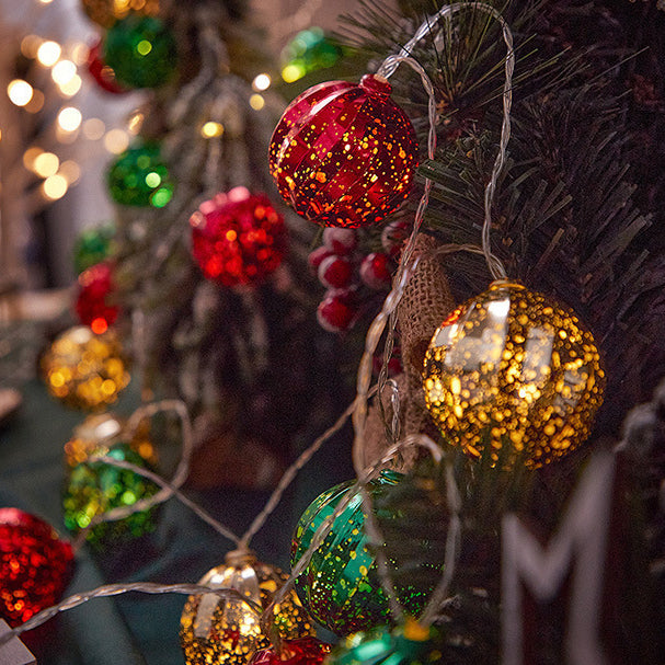 Modern Art Deco Battery USB Plastic Star Ball Christmas Tree Decoration LED String Light For Bedroom