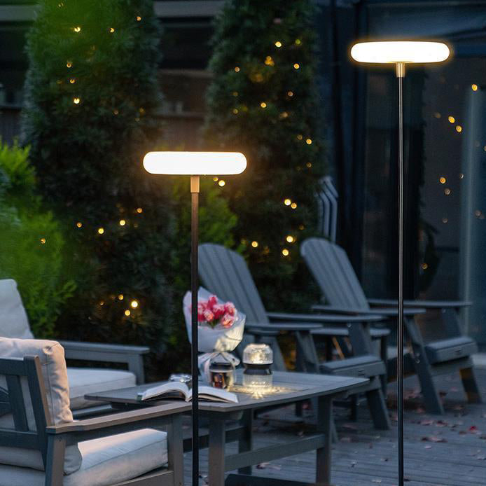 مصباح أرضي LED دائري من الألومنيوم PE قابل لإعادة الشحن بالطاقة الشمسية ومقاوم للماء للحديقة 