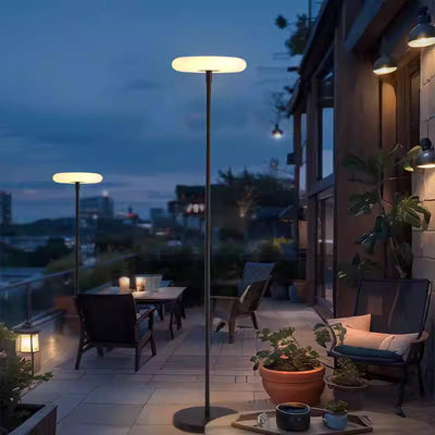 مصباح أرضي LED دائري من الألومنيوم PE قابل لإعادة الشحن بالطاقة الشمسية ومقاوم للماء للحديقة 