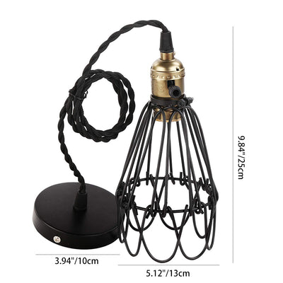 Suspension Luminaire à 1 Lumière en Forme de Cage en Fer Industrielle Contemporaine pour Salle à Manger 
