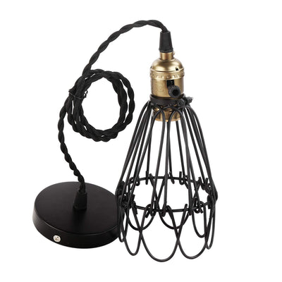 Suspension Luminaire à 1 Lumière en Forme de Cage en Fer Industrielle Contemporaine pour Salle à Manger 