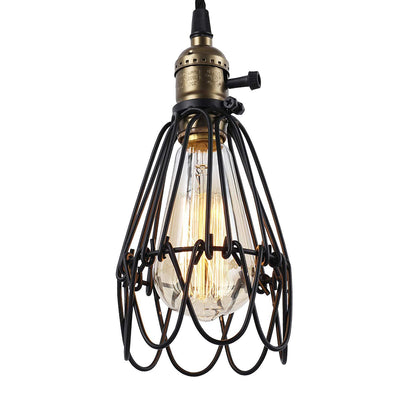 Suspension Luminaire à 1 Lumière en Forme de Cage en Fer Industrielle Contemporaine pour Salle à Manger 