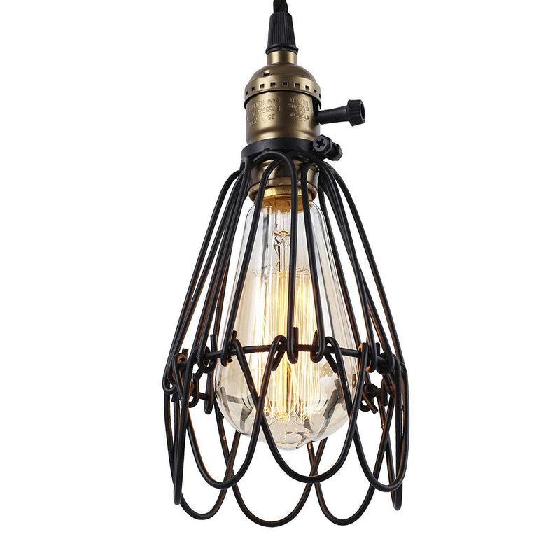 Suspension Luminaire à 1 Lumière en Forme de Cage en Fer Industrielle Contemporaine pour Salle à Manger 