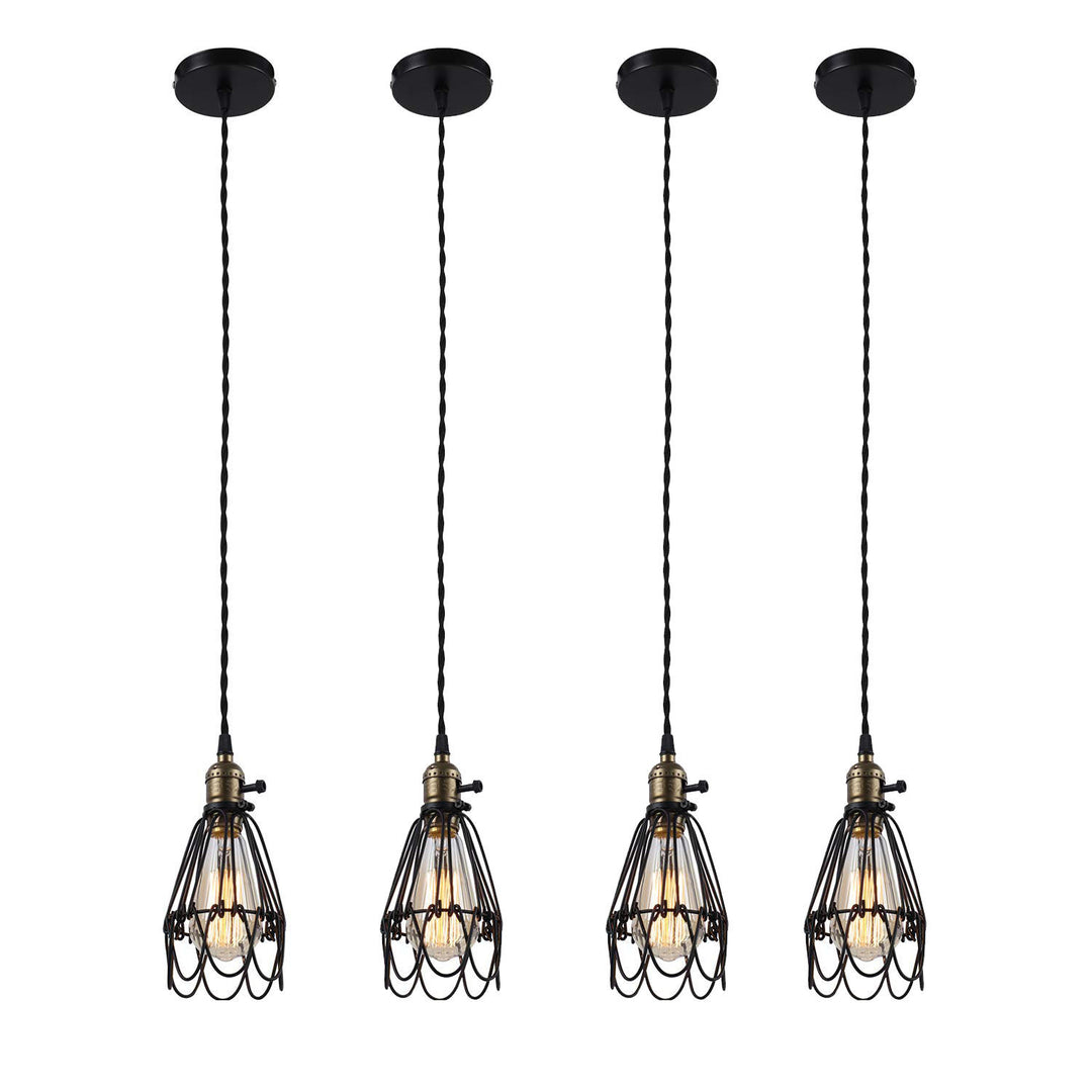 Zeitgenössische industrielle Eisenkäfig-Blumen 1-Licht Pendelleuchte für das Esszimmer 