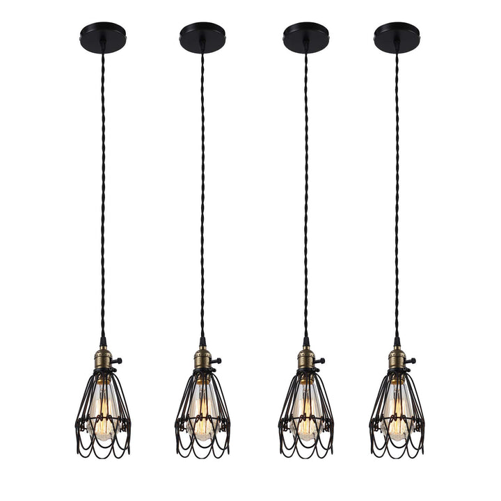 Zeitgenössische industrielle Eisenkäfig-Blumen 1-Licht Pendelleuchte für das Esszimmer 