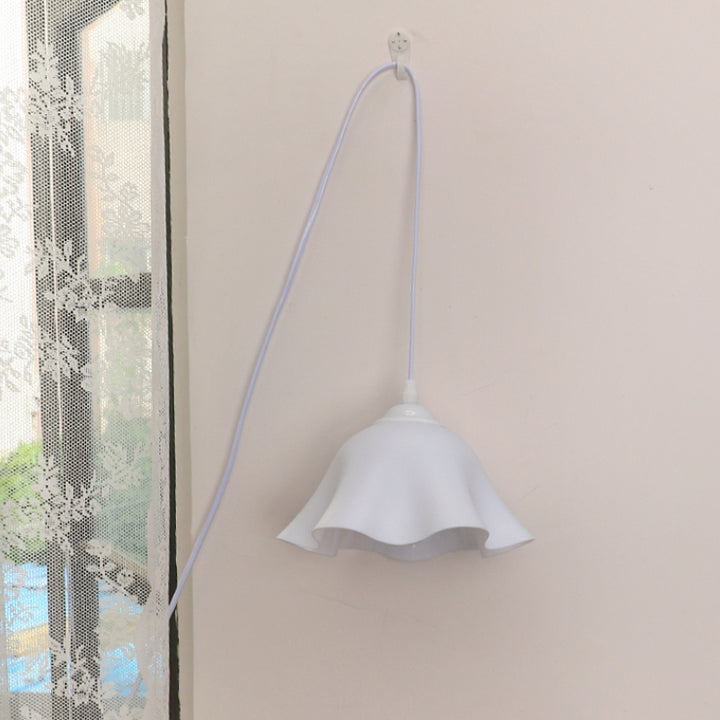 Traditionelle französische USB Floral Acryl Hängelampe 1-Licht Wandleuchte Nachttischlampe für das Schlafzimmer 