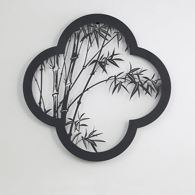 Traditionelle chinesische Solar-Wasserdichte Bambusblatt-Eisen-Acryl-LED-Wandlampe für den Außenbereich 