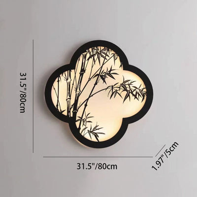Traditionelle chinesische Solar-Wasserdichte Bambusblatt-Eisen-Acryl-LED-Wandlampe für den Außenbereich 