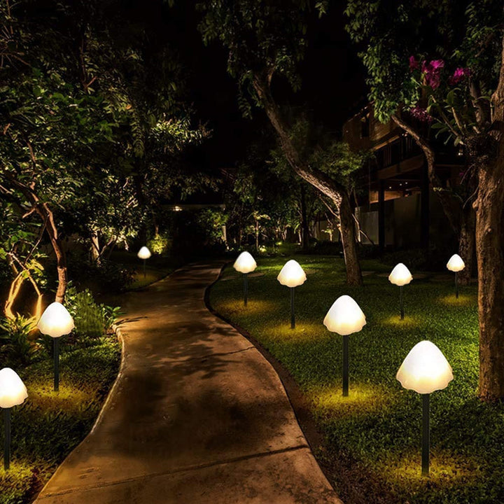 Contemporary Creative Solar Battery Waterproof PVC Mushroom LED Outdoor Light Landscape Lighting For Garden