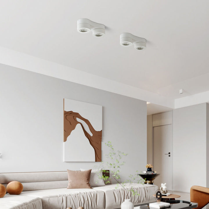 Luz de techo semiempotrada LED ajustable de hardware redondo minimalista moderno de vidrio aluminio para sala de estar 