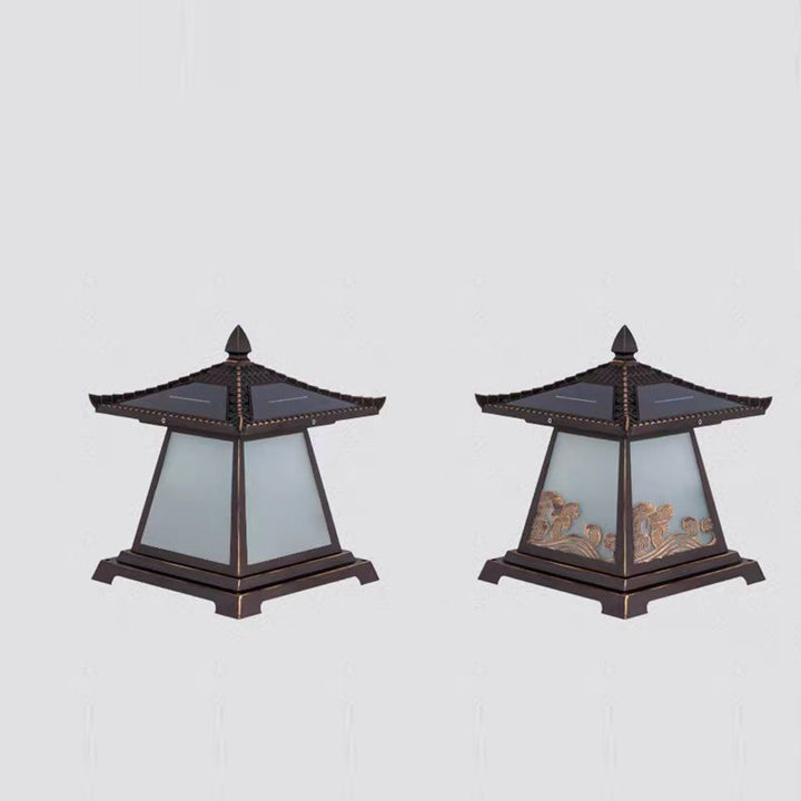 Éclairage extérieur LED de paysage pour jardin en verre étanche solaire traditionnel chinois en alliage d&