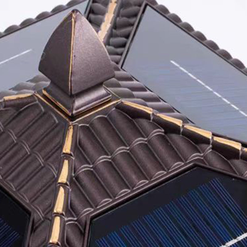 Éclairage extérieur LED de paysage pour jardin en verre étanche solaire traditionnel chinois en alliage d&