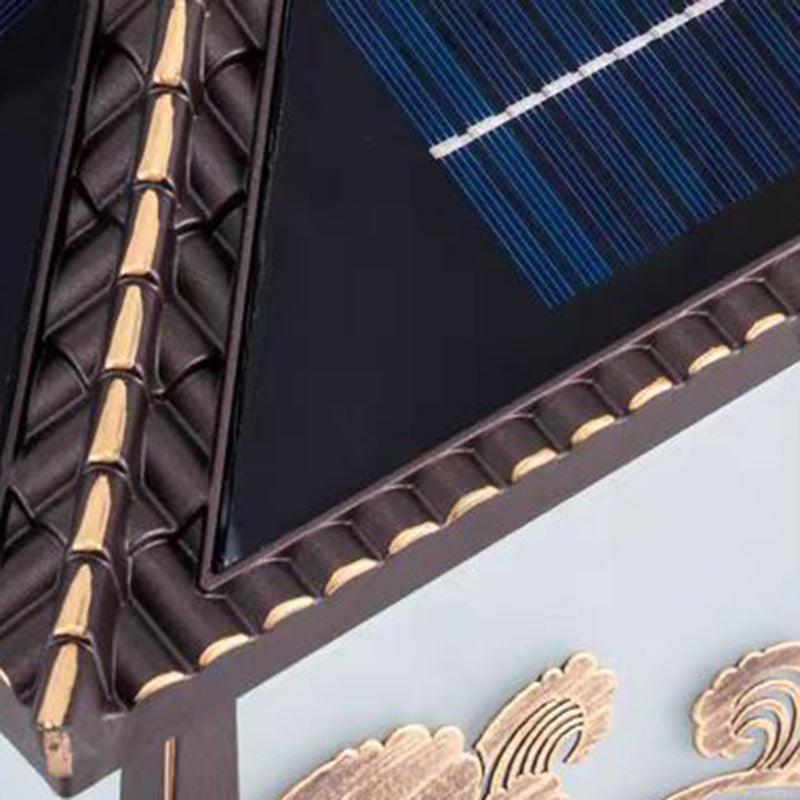 Éclairage extérieur LED de paysage pour jardin en verre étanche solaire traditionnel chinois en alliage d&