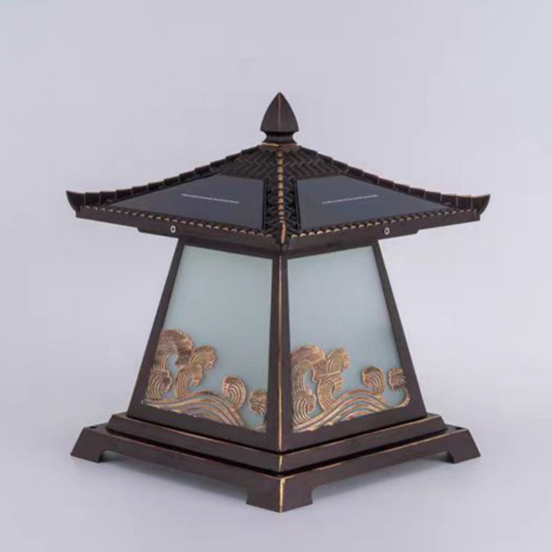 Éclairage extérieur LED de paysage pour jardin en verre étanche solaire traditionnel chinois en alliage d&