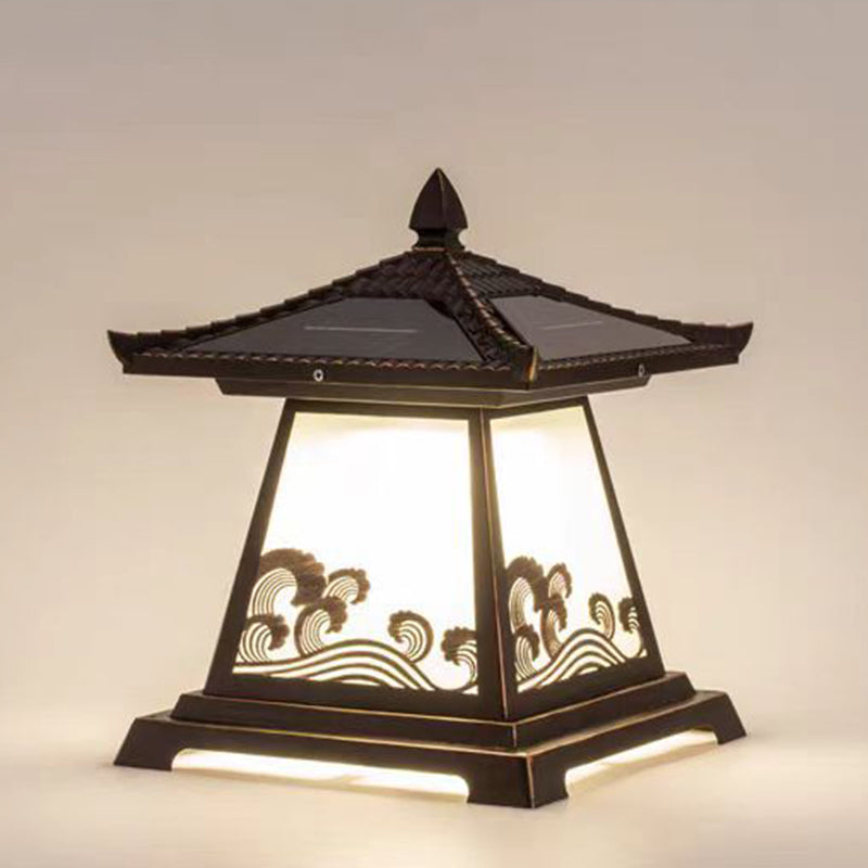 Éclairage extérieur LED de paysage pour jardin en verre étanche solaire traditionnel chinois en alliage d&