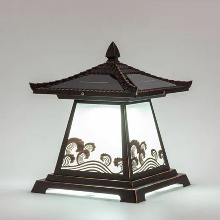 Éclairage extérieur LED de paysage pour jardin en verre étanche solaire traditionnel chinois en alliage d&