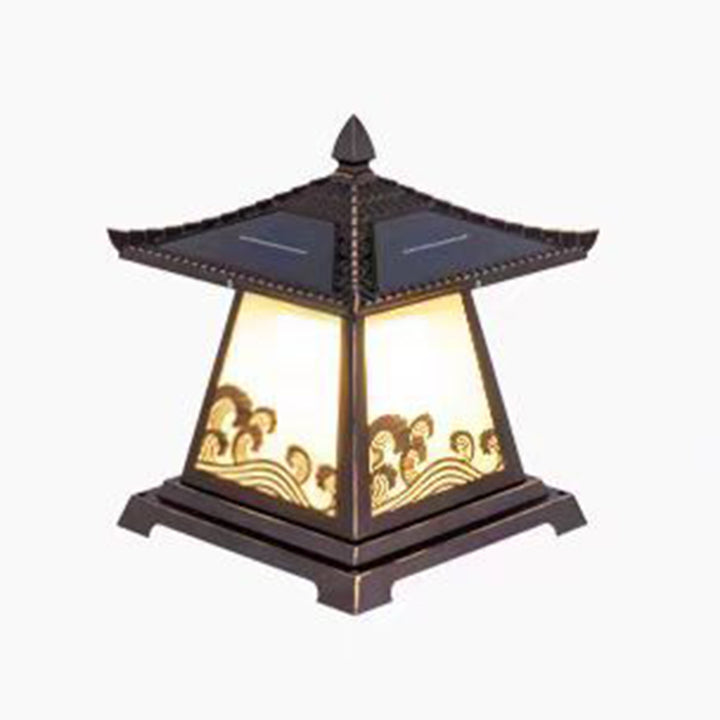 Éclairage extérieur LED de paysage pour jardin en verre étanche solaire traditionnel chinois en alliage d&